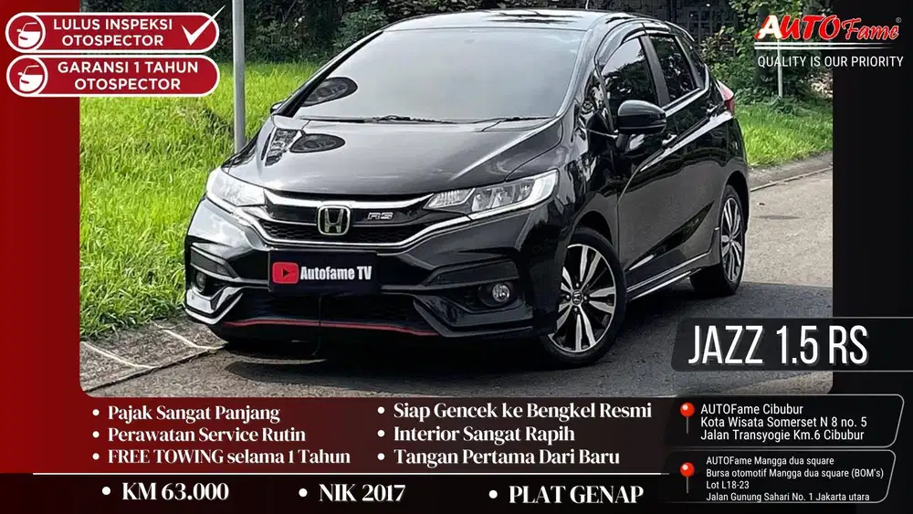 Honda New Jazz 1.5 RS AT FACELIFT LED Headlamp Digital AC NIK 2017 Akh