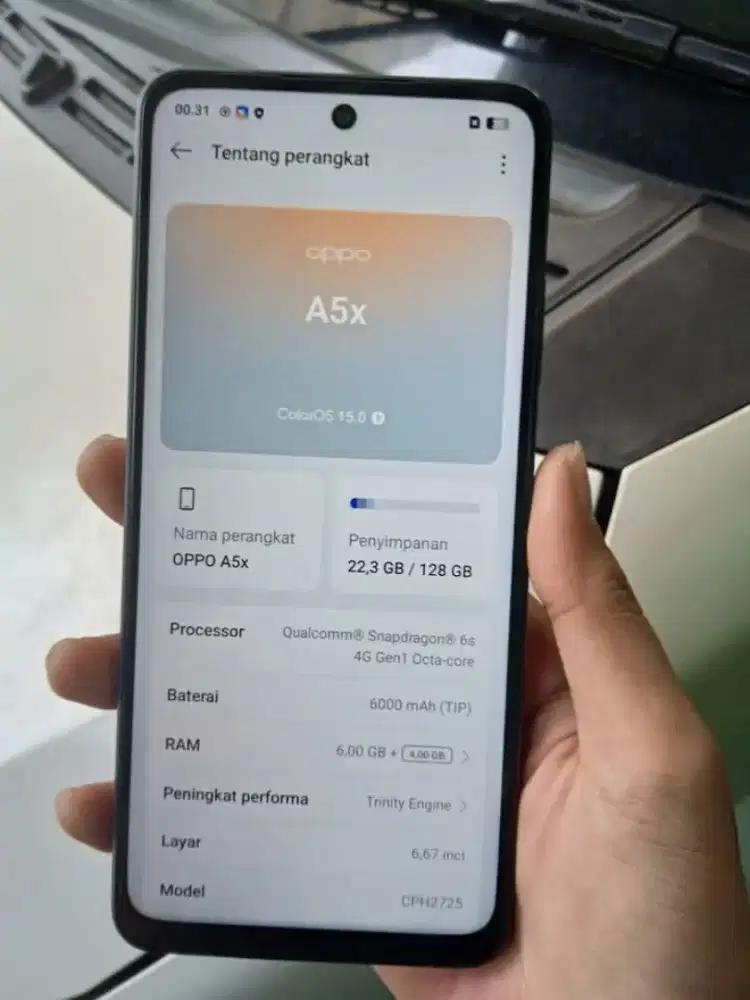 Oppo A5x ram 6/128 Resmi like new