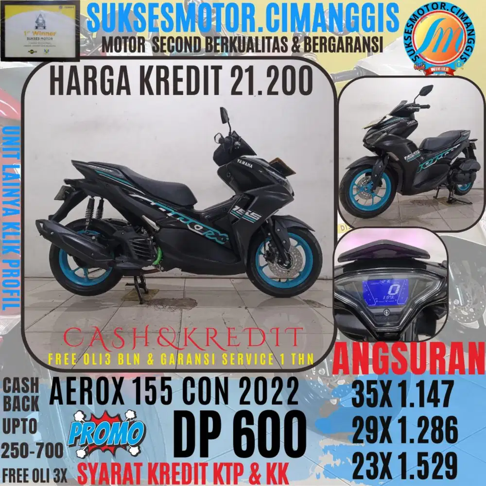 DP 600 AEROX 155 CON TERMURAH CASHBACK UPTO 700RBU FREE OLI3BLN