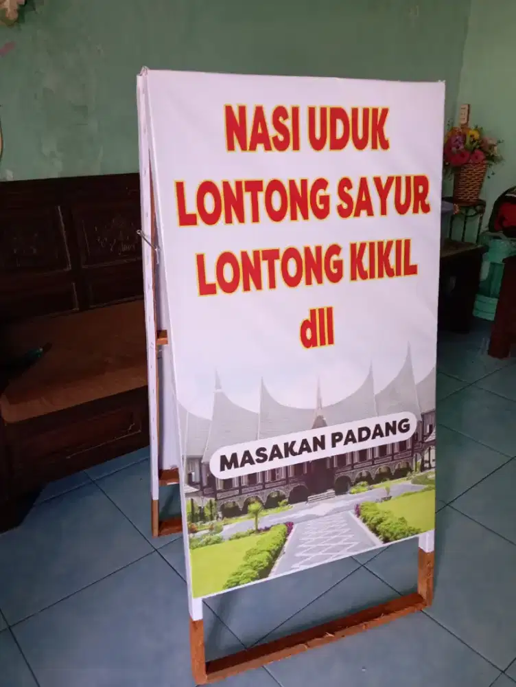 Segitiga jagrak kayu kuliner nasi uduk & lontong sayur promosi murah