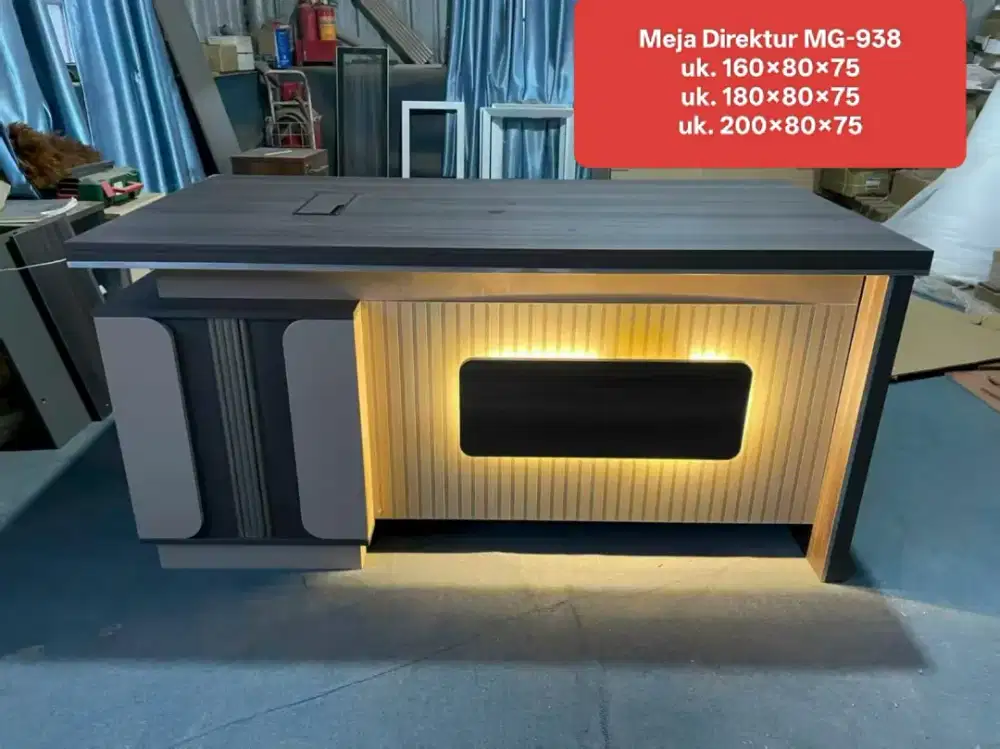 Meja Direktur Leter L ekstra Led