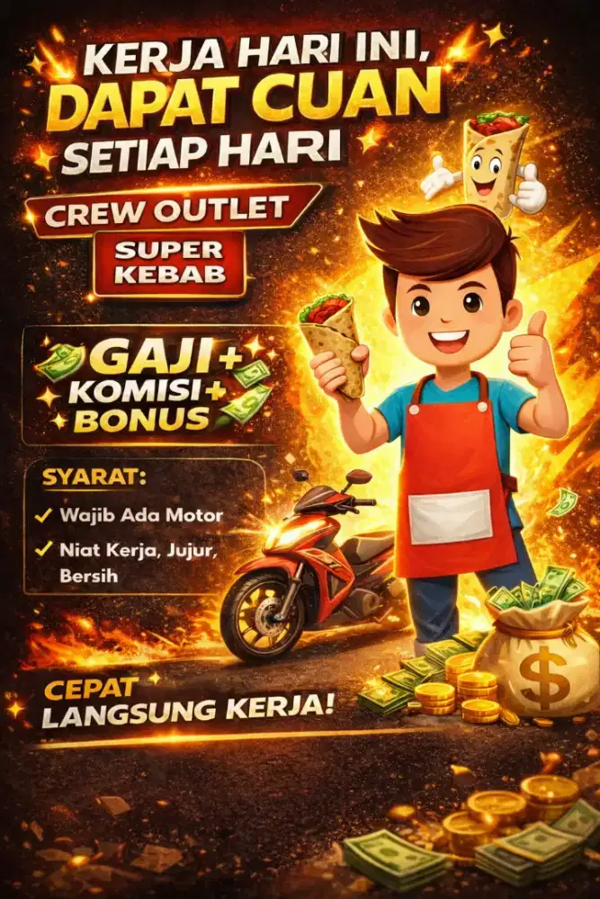 Dibutuhkan Karyawan Outlet Super Kebab
