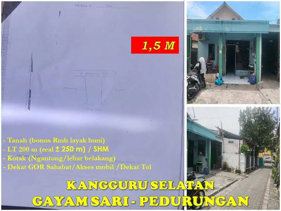 Tanah Bonus Rumah di Kanguru Selatan Gayam Sari Pedurungan Kota Semara