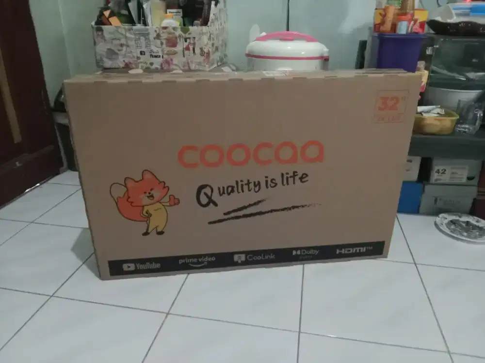 BARU,HRGA:1.350NET PAS,SMARTV COOCAA 32IN BARU'BISA YUTUBE INTERNET