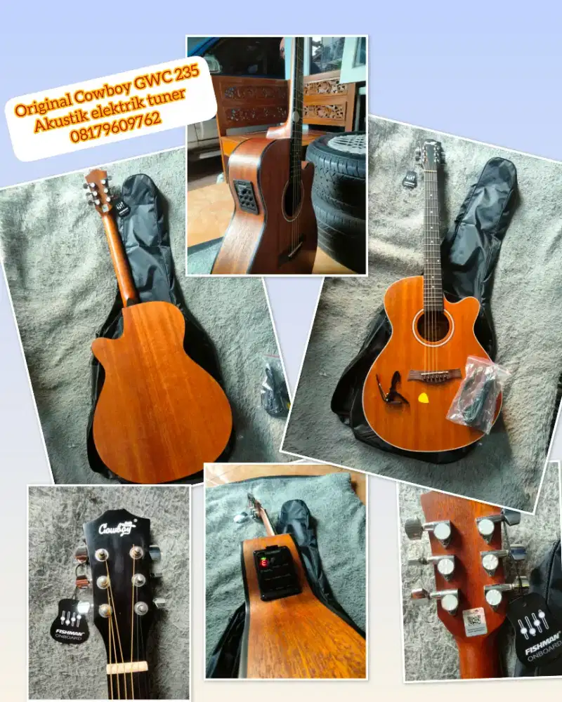 Gitar akustik elektrik original Cowboy GWC 235 lengkap siap pakai