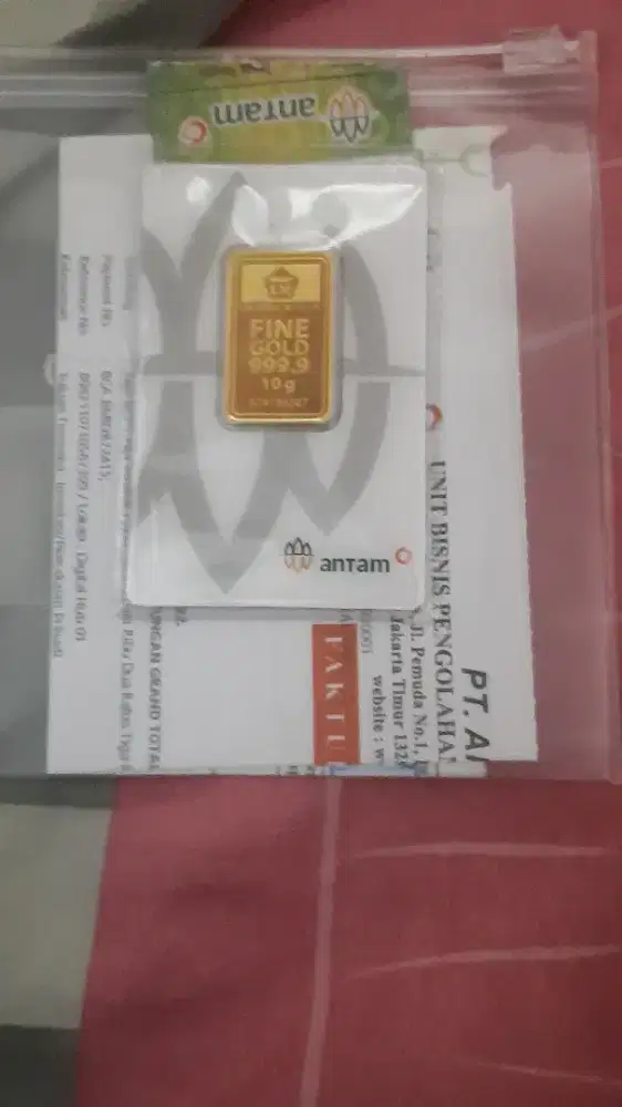Logam Mulia Merk Antam 10gr Tahun Produksi 2024