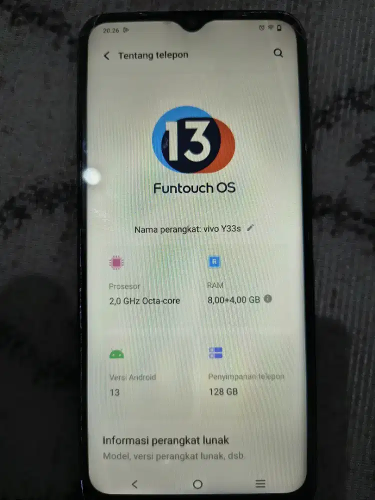 Vivo Y33S RAM 8GB + 4GB , internal 128GB