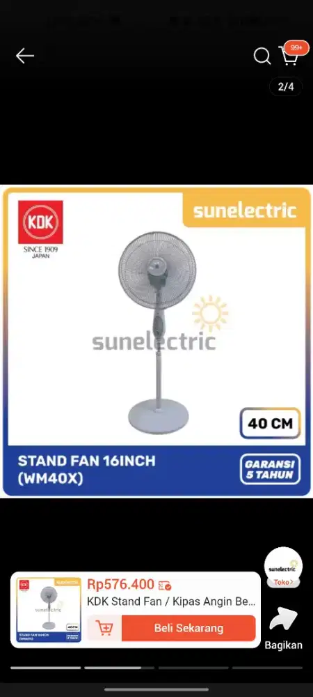 Kipas angin KDK stand fan 40cm