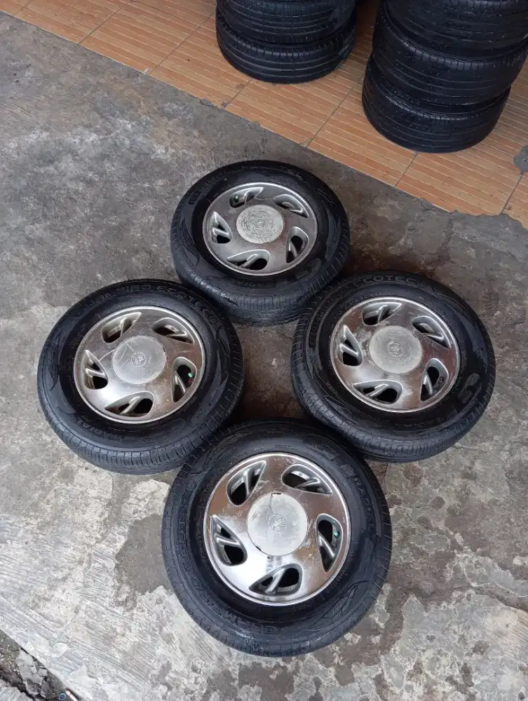 VELG OEM TOYOTA KIJANG LGX RING 14 PCD 4X114 PLUS BAN TEBAL SIAP MUDIK