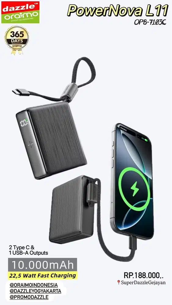 Powerbank Oraimo 10.000mAh 22,5Watt OPB-7103C