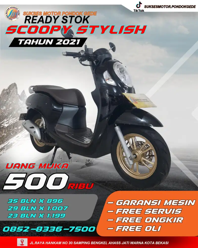 DP 500 RIBU HONDA SCOOPY STYLISH TAHUN 2021 PAJAK HIDUP LENGKAP