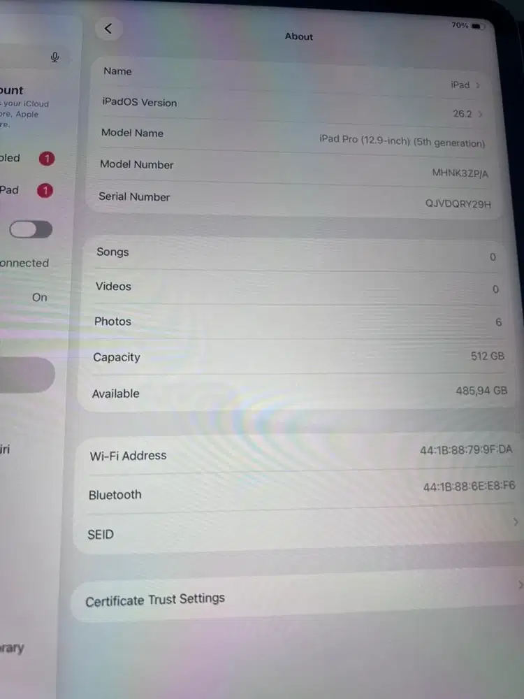 Ipad pro 13 M2 gen 5th 512 gb