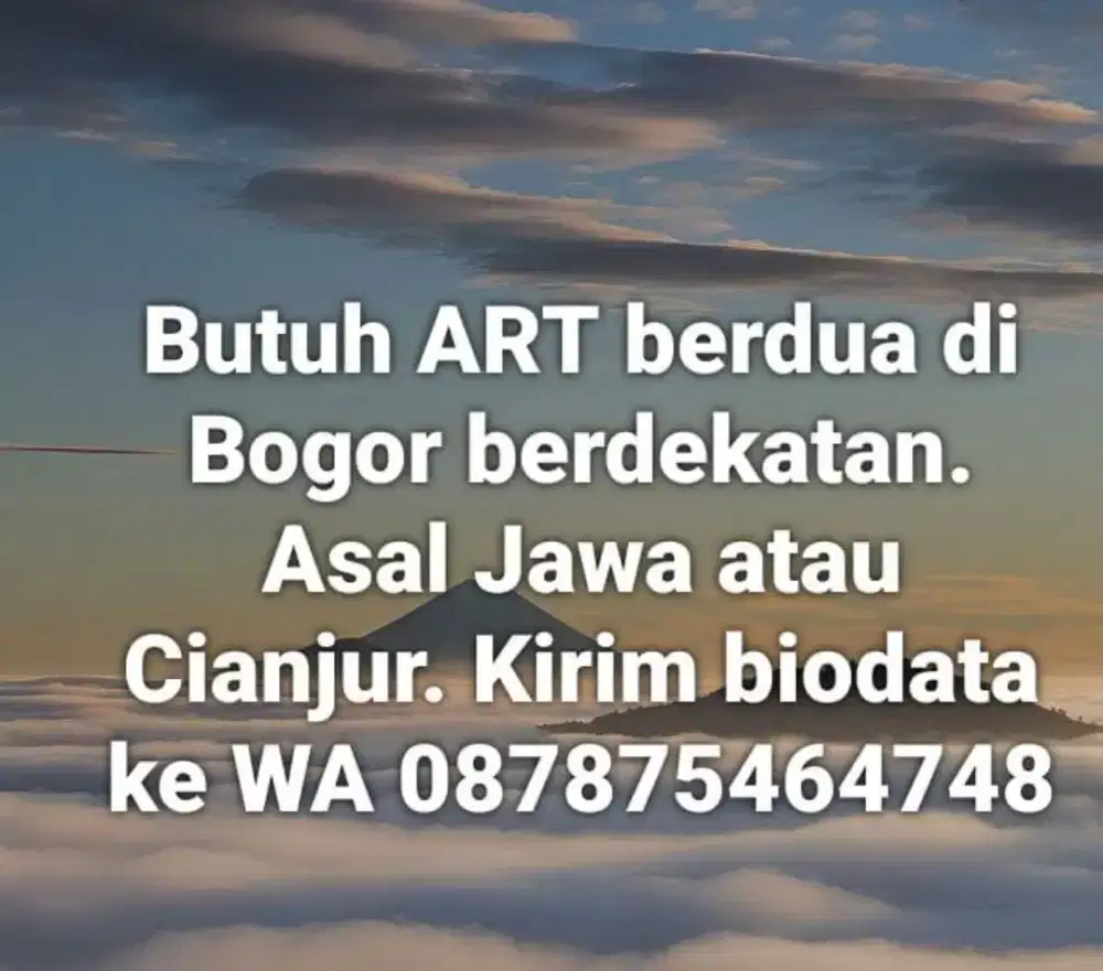 Loker jelang Ramadhan: Baby Sitter ART & Perawat lsg penempatan no ADM