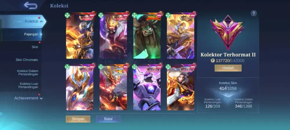 Akun ML Murah Otw 3 Skin LEGEND