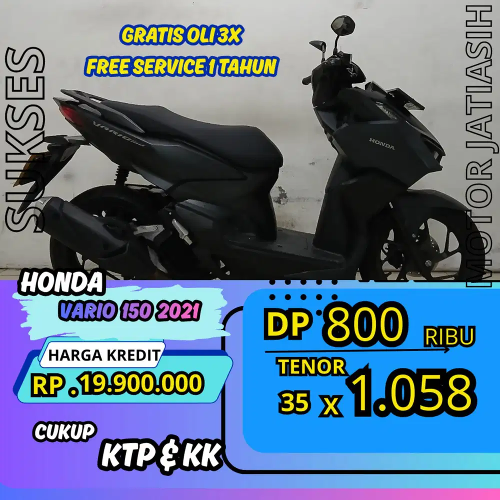 DP MURAH HONDA VARIO 150BKEYLESS 2021 DP 800 RIBU BISA CASH/KREDIT