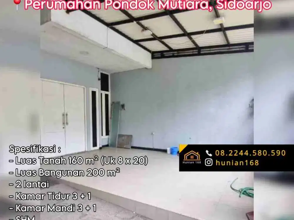 DIJUAL JUAL RUMAH Perumahan Pondok Mutiara Jati Sidoarjo Kota Kahuripan pucang Indah Pusat