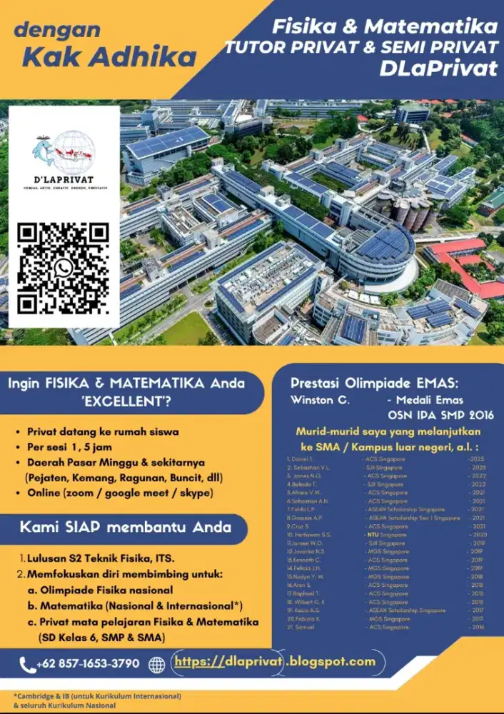 Tutor Fisika & Matematika & musik Piano, kandidat S3 ITS Teknik Fisika