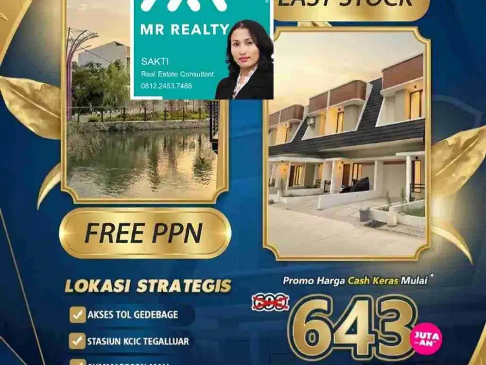 Rumah Baru Ciwastra Promo Harga termurah 2 lantai dekat Summarecon Tol Gedebage bisa Kpr