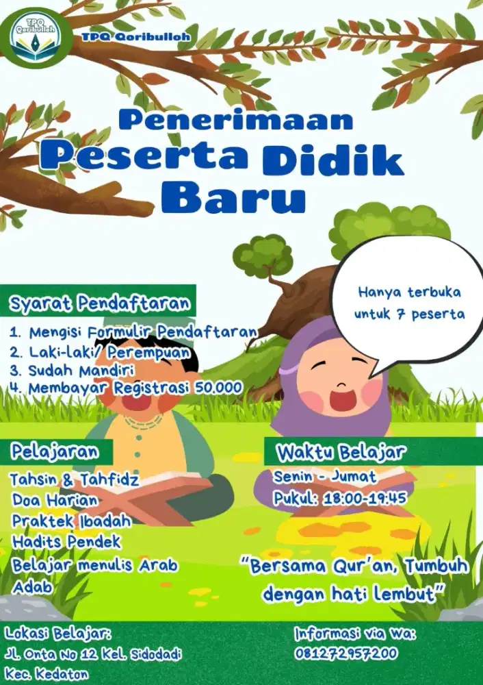 kelas tahsin dan tahfidz untuk anak2