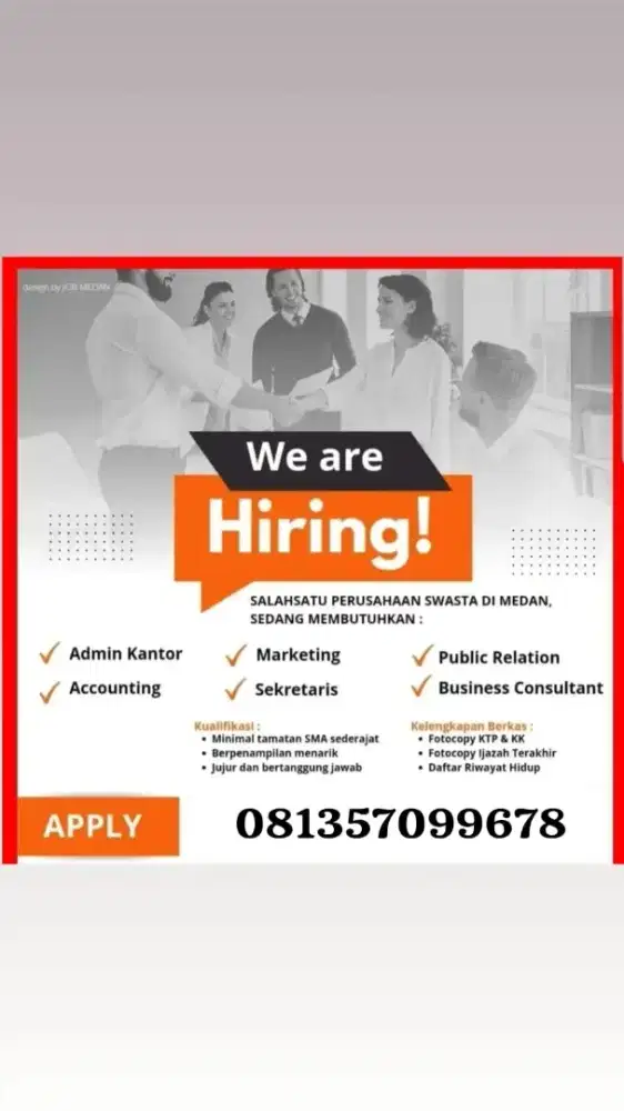 DI BUKAK LOWONGAN MEDAN AREA