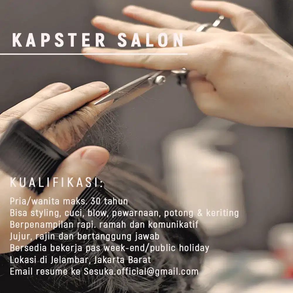 Kapster salon berpengalaman