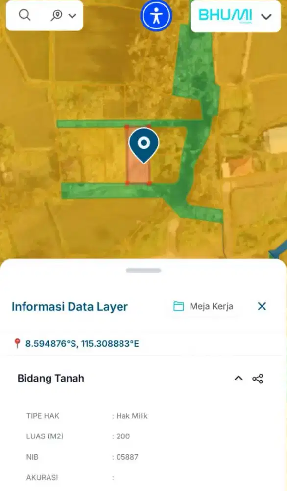 Dijual murah tanah Pribadi 4 are SHM, ITR kuning akses jalan 6 meter,