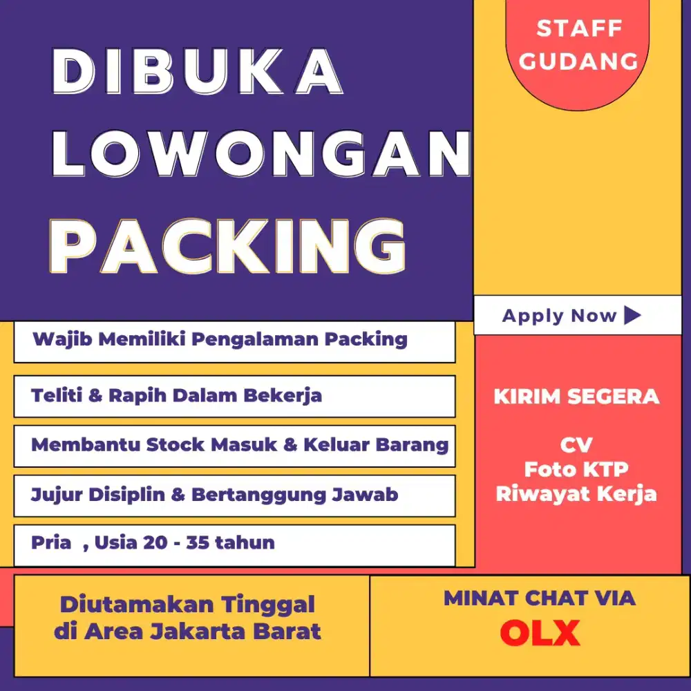 Lowongan staff untuk packing online