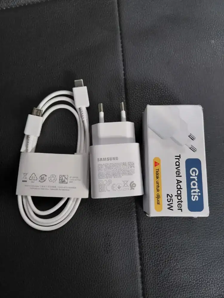 adapter fastcharging & kabel data samsung 25 watt original