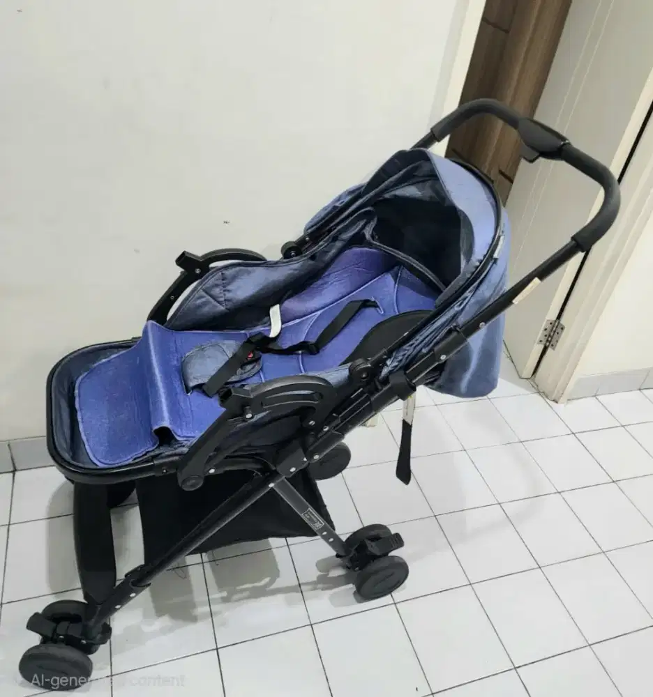 Stroller babydoes + bonus baby chair sugar baby kaki pendek