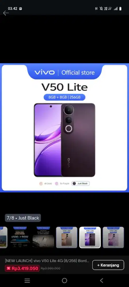 Jual Hp vivo V50 Lite 4G (8/256)