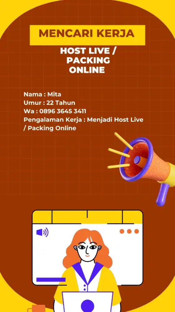 Mencari Pekerjaan Host Live / Packing