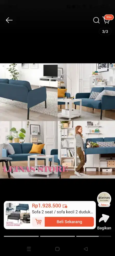 DIJUAL SOFA IKEA MASIH BAGUS LAYAK BUTUH LAUNDRY