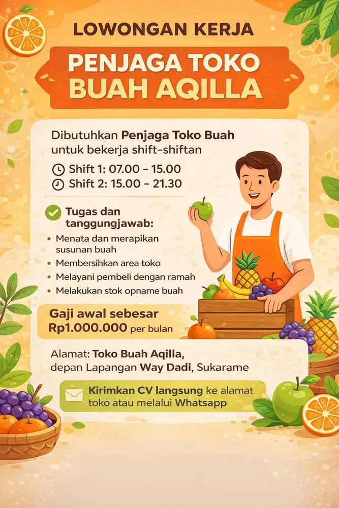 Lowongan Kerja Penjaga Toko