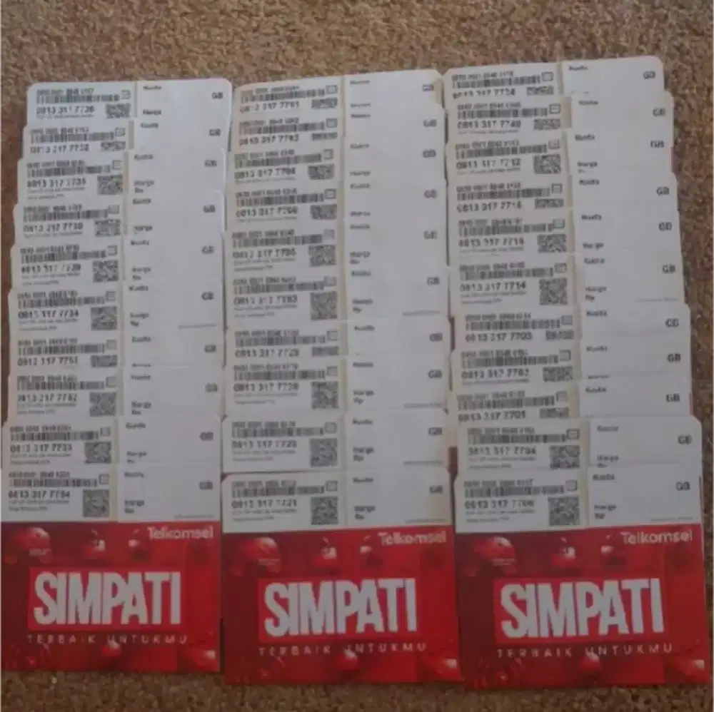 Cek Nomor cantik 11 digit Telkomsel TRIPEL RAPI 1331 777x7 dengan h