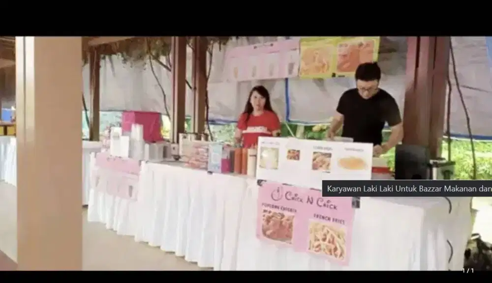 Dicari Karyawan Laki-Laki untuk Bazzar Makanan dan Minuman