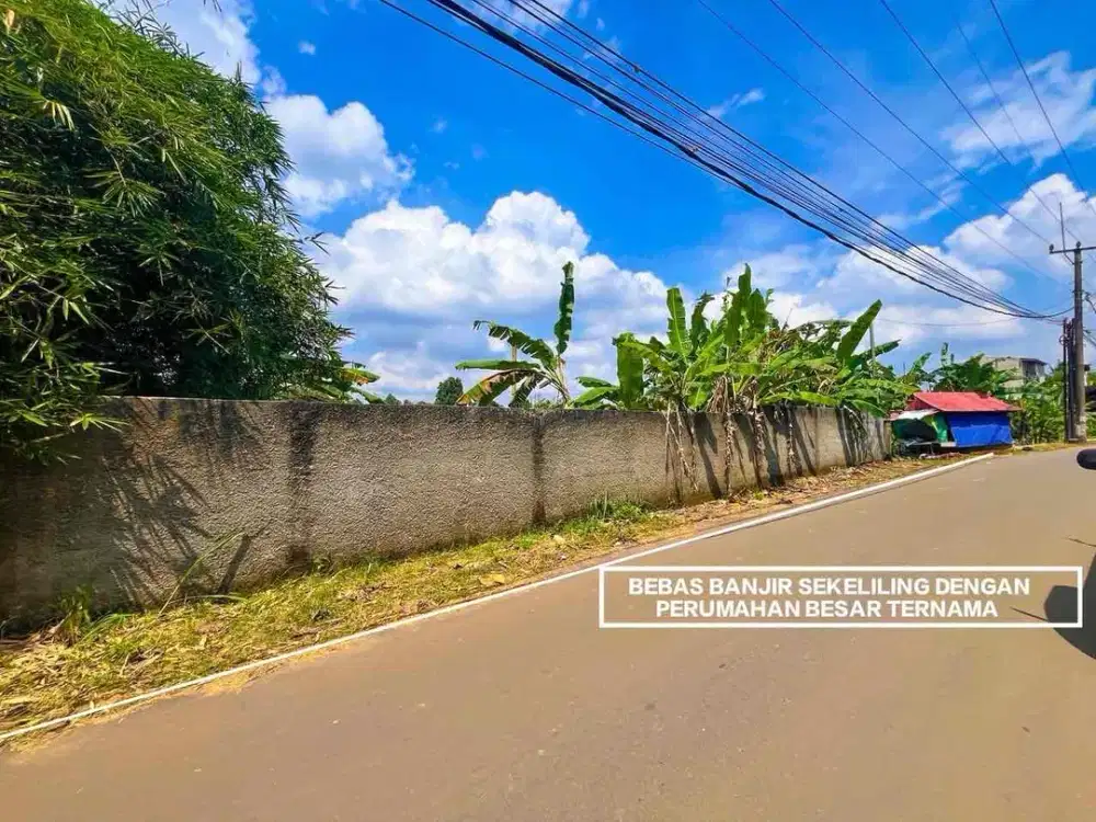 TANAH MURAH SUDAH PAGAR SEKELILING DI JALAN UTAMA DESA PABUARAN KEMANG BOGOR