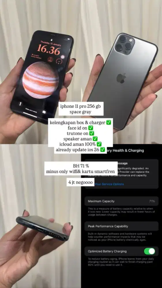 Iphone 11 pro 256 gb. Lengkap