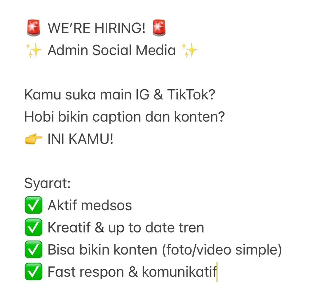 Lowongan kerja mesia sosial