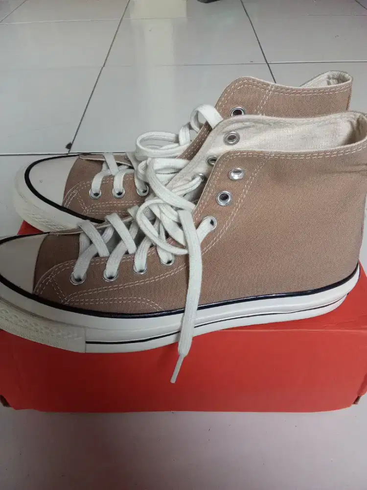 Sepatu All Star Converse 70S Khaki Sneakers Convers Tinggi Pria Wanita