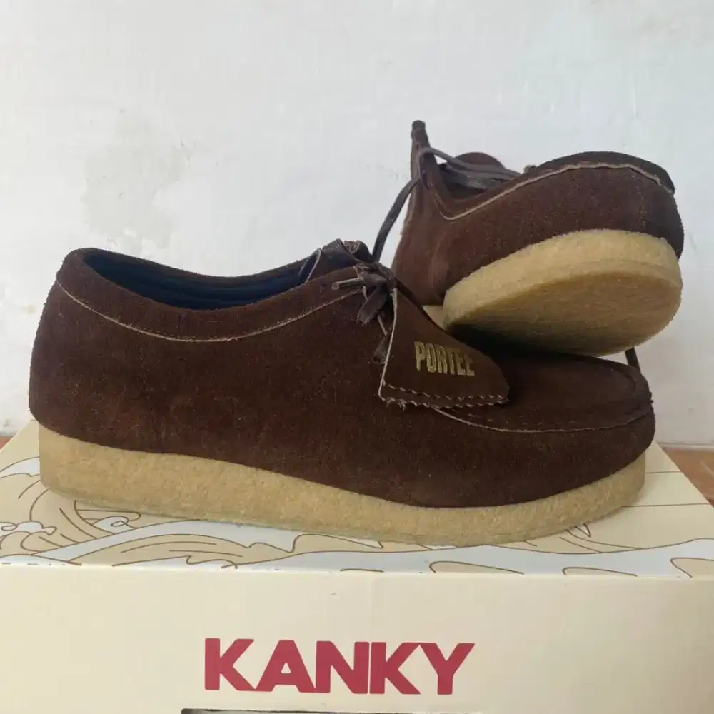 Sepatu kulit Portee Goods Pebble Suede Expresso.
Size 43 (28,4)