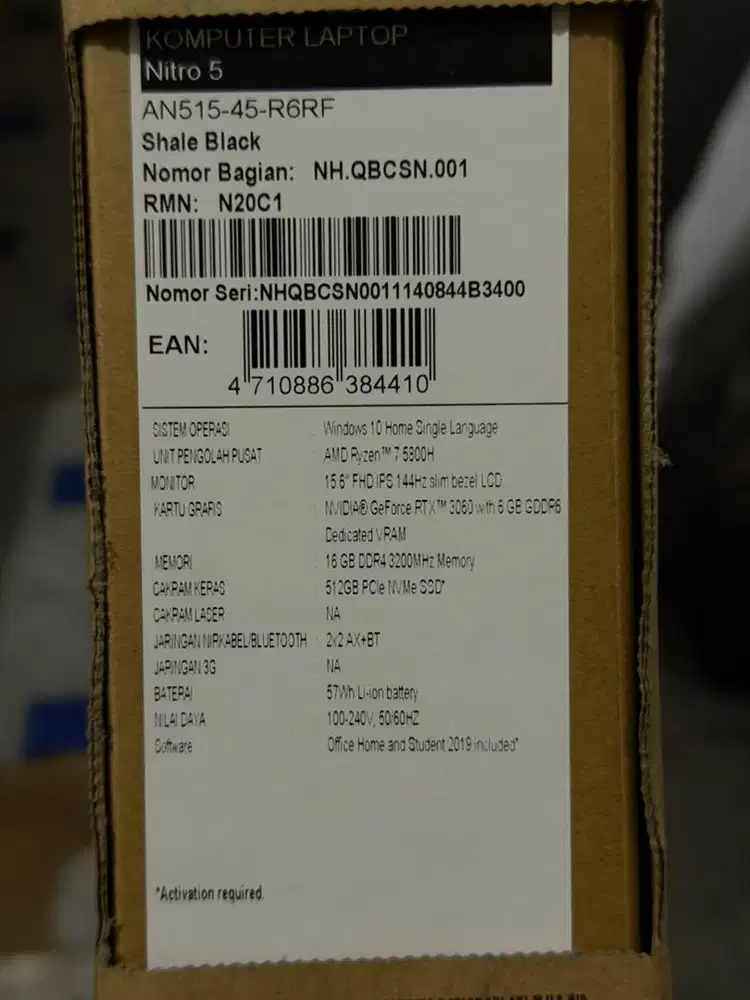 Laptop Acer Nitro 5 RTX 3060