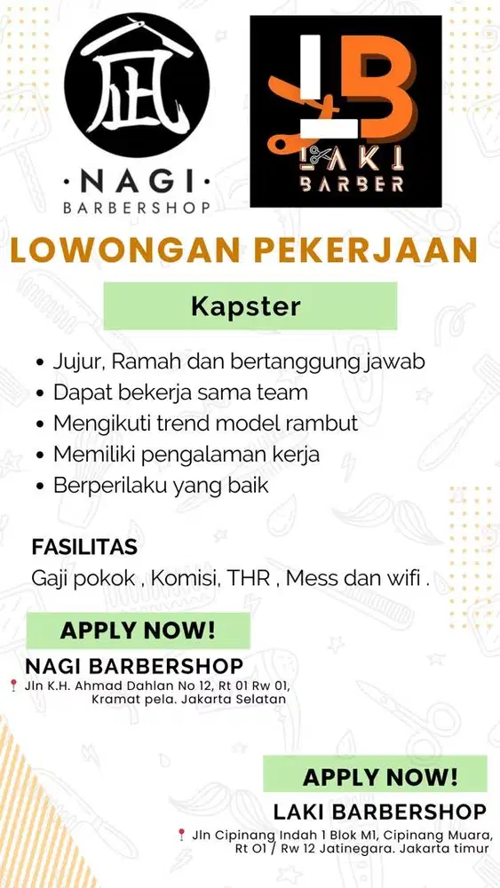 Dicari segera kapster barber premium untuk akhir januari