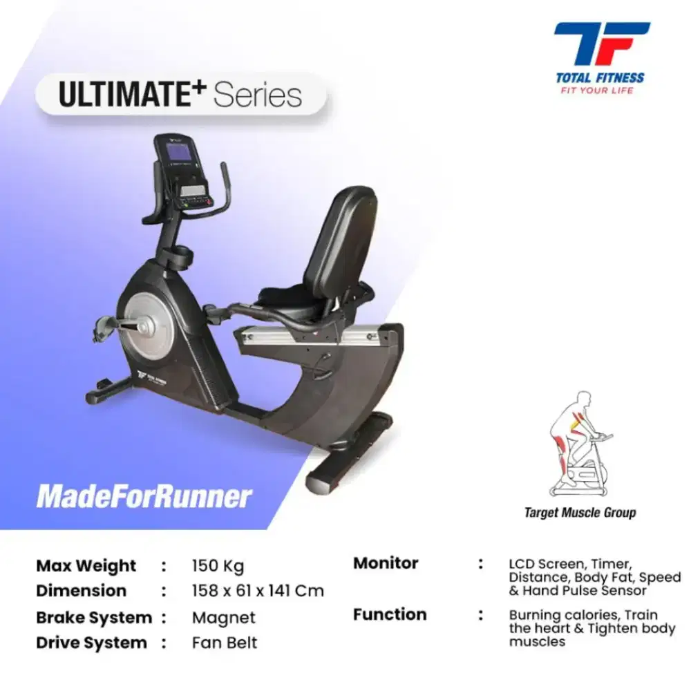 Recumbent bike Elektrik tipe Commersil