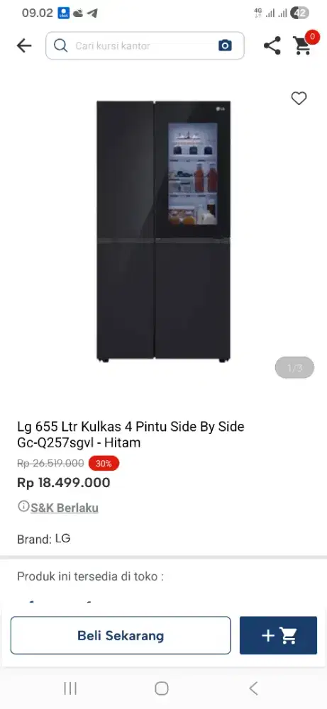 Lg 655 ltr kulkas 4 pintu sbs