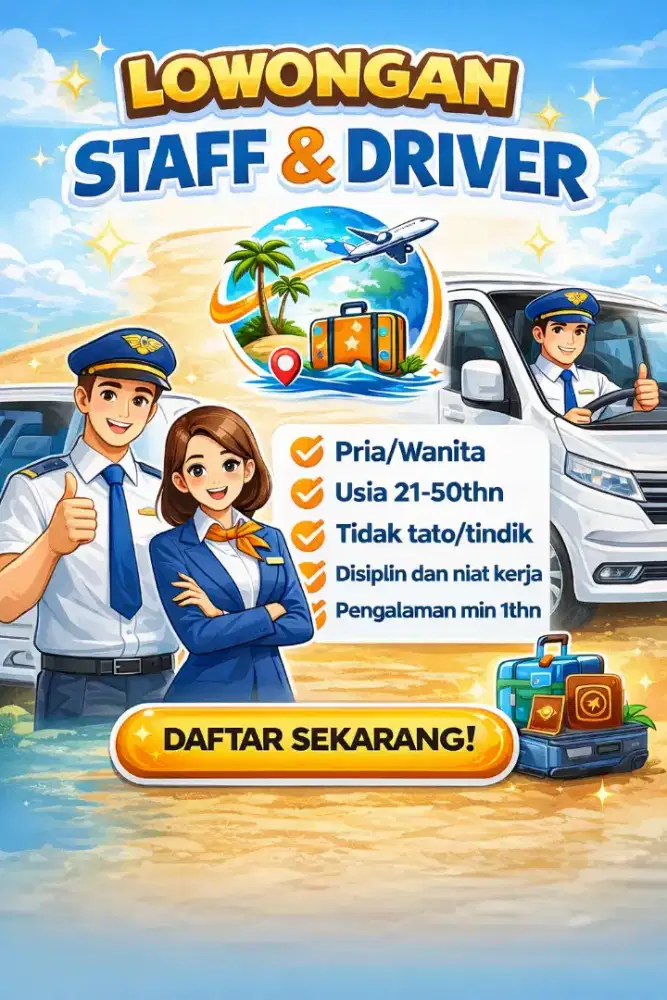 Lowongan kerja driver dan staff