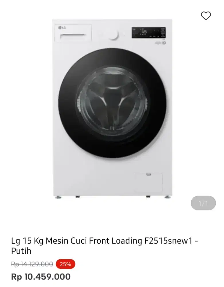 WM FRONT LOAD LG 15KG