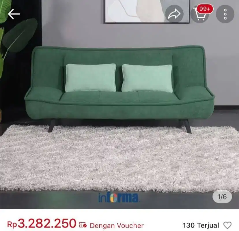 Sofabed Informa Bronto Mulus Tanpa Cacat - Masih Bersih like NEW