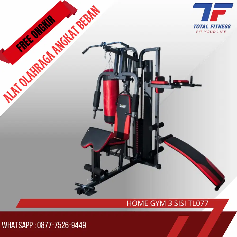 Home gym 3 sisi samsak TL077 Alat olahraga multigym rumahan