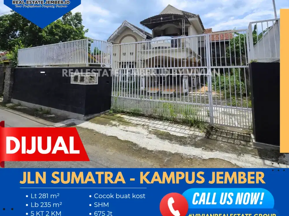 RUMAH MURAH LUAS BUAT KOST DI PUSAT KAMPUS JEMBER