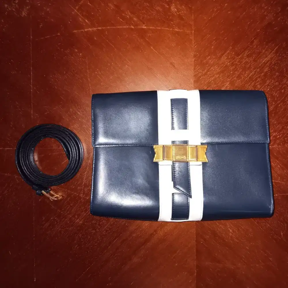 Tas Celine Ribbon Motif Handbag (Asli)